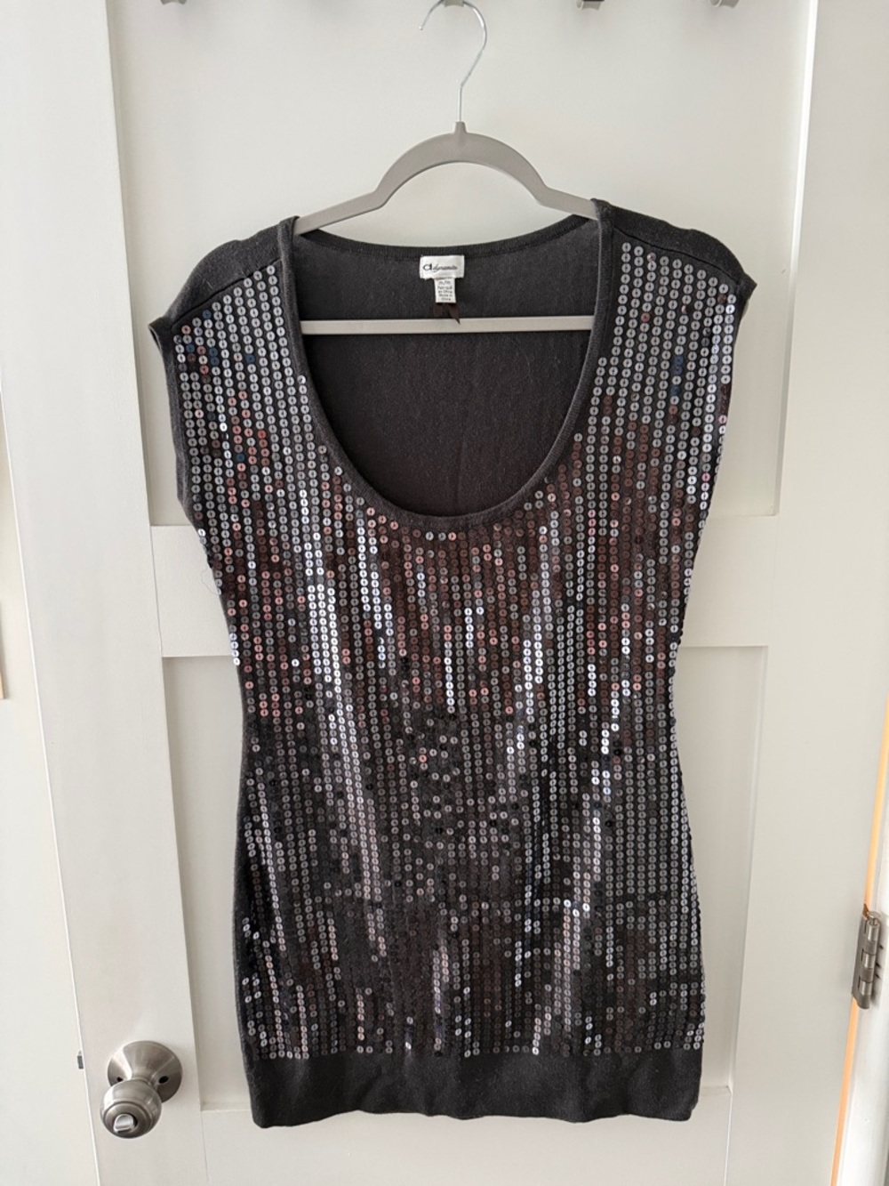 Dynamite Black Sequin Cap Sleeve Tank